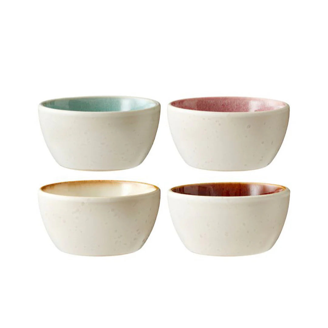 Bitz Living Stoneware Bowl 10 cm 4 Pcs Off-White, Multicolored